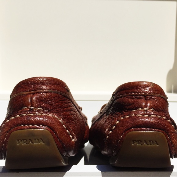 PRADA Leather Driving Tan Loafers size 7 - Picture 5 of 8